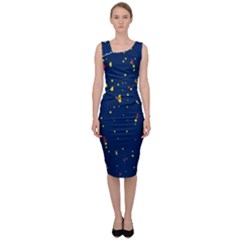 Christmas Sky Happy Sleeveless Pencil Dress by Dutashop