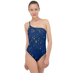 Christmas Sky Happy Classic One Shoulder Swimsuit by Dutashop