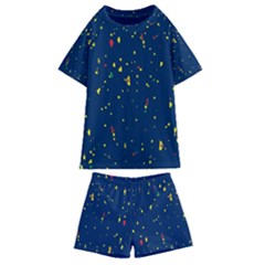 Christmas Sky Happy Kids  Swim T-shirt And Shorts Set by Dutashop