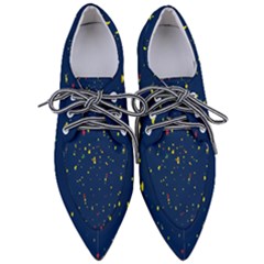 Christmas Sky Happy Pointed Oxford Shoes