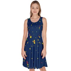 Christmas Sky Happy Knee Length Skater Dress With Pockets by Dutashop