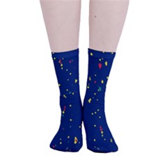 Christmas Sky Happy Smooth Crew Length Tube Socks