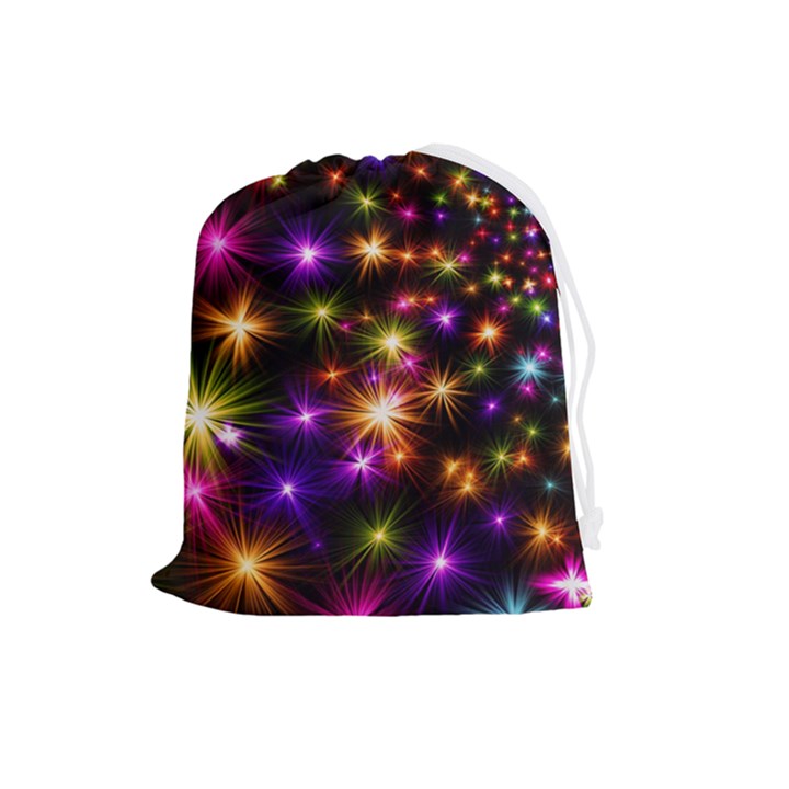 Star Colorful Christmas Abstract Drawstring Pouch (Large)