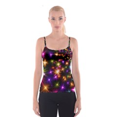 Star Colorful Christmas Abstract Spaghetti Strap Top