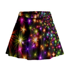 Star Colorful Christmas Abstract Mini Flare Skirt