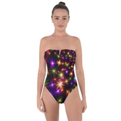 Star Colorful Christmas Abstract Tie Back One Piece Swimsuit