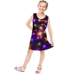 Star Colorful Christmas Abstract Kids  Tunic Dress