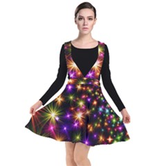 Star Colorful Christmas Abstract Plunge Pinafore Dress