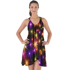 Star Colorful Christmas Abstract Show Some Back Chiffon Dress