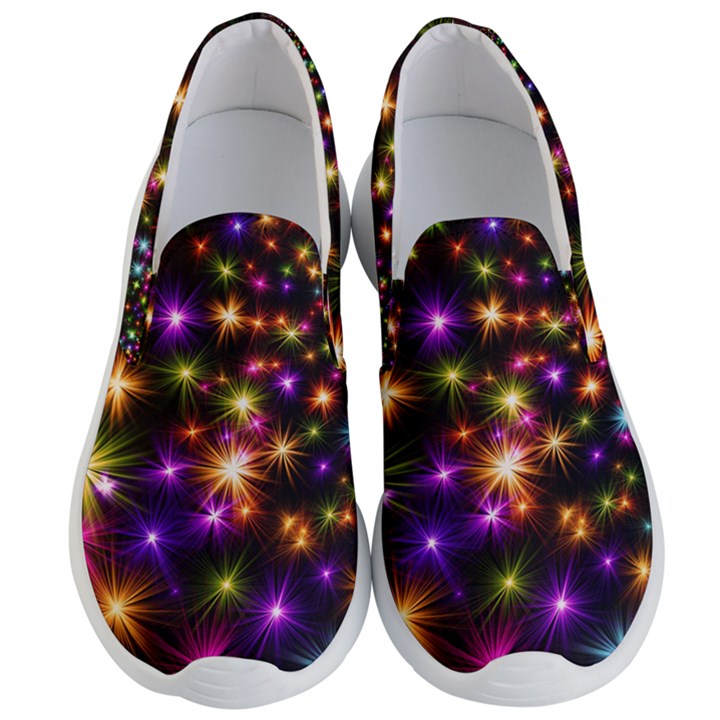 Star Colorful Christmas Abstract Men s Lightweight Slip Ons