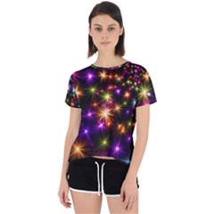 Star Colorful Christmas Abstract Open Back Sport T-shirt