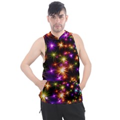 Star Colorful Christmas Abstract Men s Sleeveless Hoodie