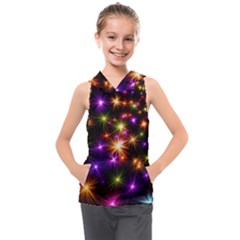 Star Colorful Christmas Abstract Kids  Sleeveless Hoodie