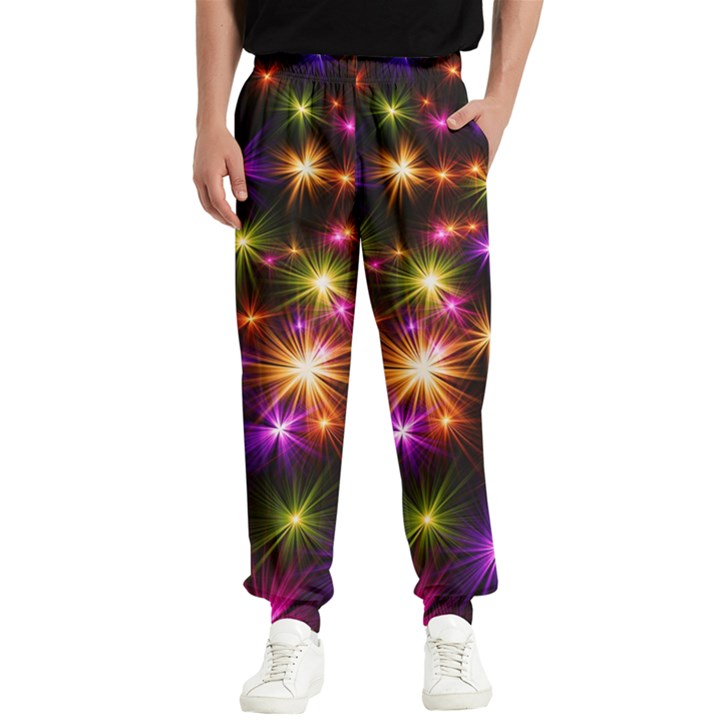 Star Colorful Christmas Abstract Men s Elastic Waist Pants