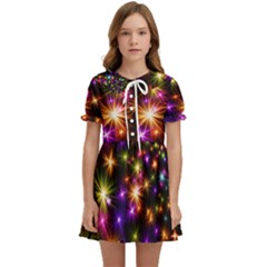 Star Colorful Christmas Abstract Kids  Sweet Collar Dress by Dutashop