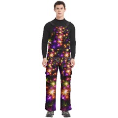 Star Colorful Christmas Abstract Men s Side Zip Front Pouch Ski And Snowboard Bib Pants	