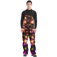 Star Colorful Christmas Abstract Men s Front Zip Ski And Snowboard Bib Pants