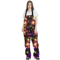 Star Colorful Christmas Abstract Women s Front Zip Ski And Snowboard Bib Pants