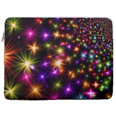 Star Colorful Christmas Abstract 17  Vertical Laptop Sleeve Case With Pocket