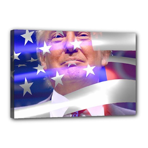 Donald Trump Flag Canvas 18  X 12  (stretched) by vintagetrump