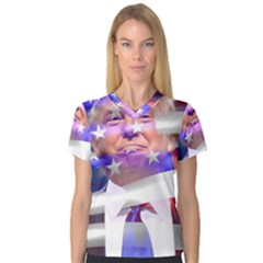 Donald Trump Flag V-neck Sport Mesh T-shirt