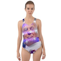 Donald Trump Flag Cut-out Back One Piece Swimsuit by vintagetrump