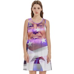 Donald Trump Flag Round Neck Sleeve Casual Dress With Pockets by vintagetrump