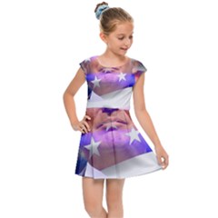 Donald Trump Flag Kids  Cap Sleeve Dress