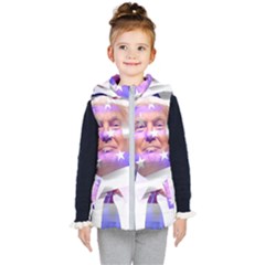 Donald Trump Flag Kids  Hooded Puffer Vest by vintagetrump