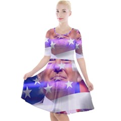 Donald Trump Flag Quarter Sleeve A-line Dress With Pockets by vintagetrump