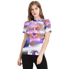 Donald Trump Flag Women s Short Sleeve Rash Guard