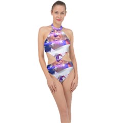 Donald Trump Flag Halter Side Cut Swimsuit by vintagetrump