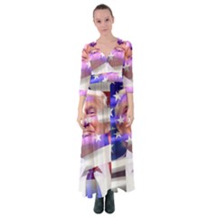 Donald Trump Flag Button Up Maxi Dress