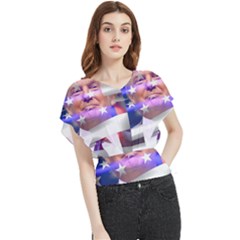 Donald Trump Flag Butterfly Chiffon Blouse