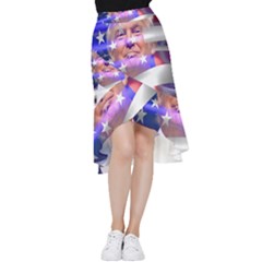 Donald Trump Flag Frill Hi Low Chiffon Skirt by vintagetrump