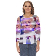 Donald Trump Flag Cut Out Wide Sleeve Top