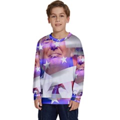 Donald Trump Flag Kids  Crewneck Sweatshirt