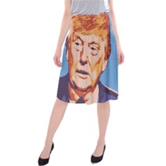 Orange Donald Trump Midi Beach Skirt by vintagetrump