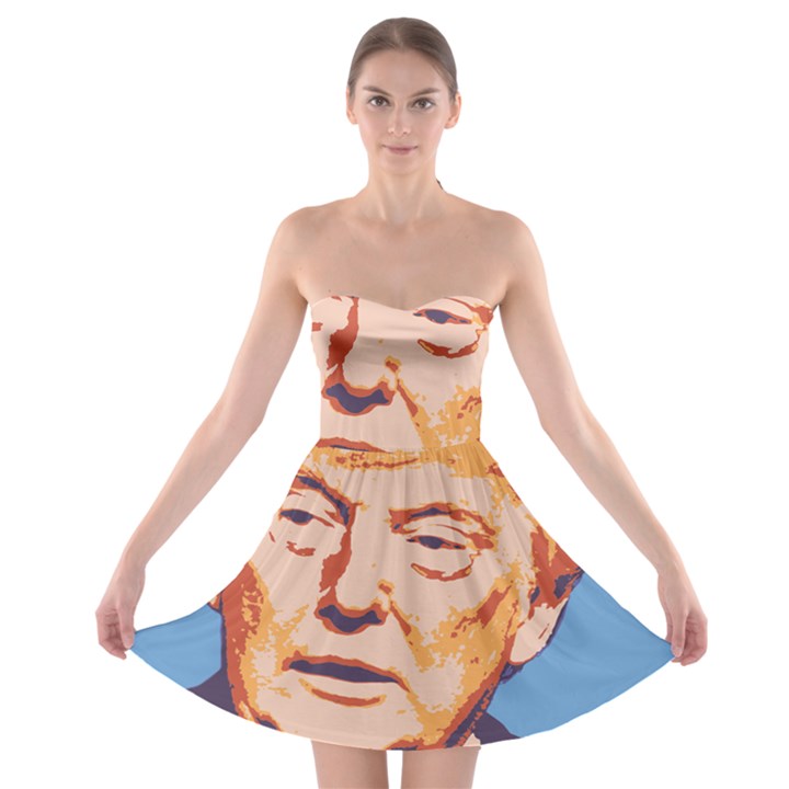 Orange Donald Trump Strapless Bra Top Dress