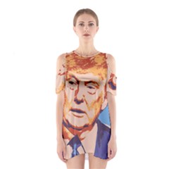 Orange Donald Trump Shoulder Cutout One Piece Dress