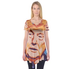 Orange Donald Trump Short Sleeve Tunic  by vintagetrump