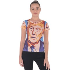 Orange Donald Trump Short Sleeve Sports Top  by vintagetrump