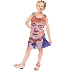 Orange Donald Trump Kids  Tunic Dress