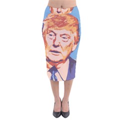 Orange Donald Trump Velvet Midi Pencil Skirt by vintagetrump