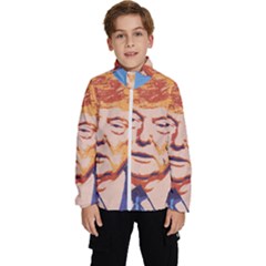 Orange Donald Trump Kids  High Neck Windbreaker