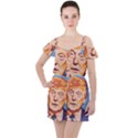 Orange Donald Trump Ruffle Cut Out Chiffon Playsuit View1