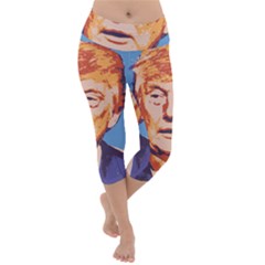 Orange Donald Trump Lightweight Velour Capri Yoga Leggings