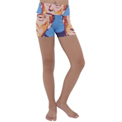 Orange Donald Trump Kids  Lightweight Velour Yoga Shorts