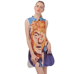 Orange Donald Trump Sleeveless Shirt Dress by vintagetrump