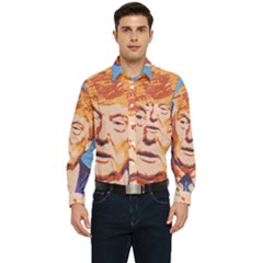 Orange Donald Trump Men s Long Sleeve Pocket Shirt 